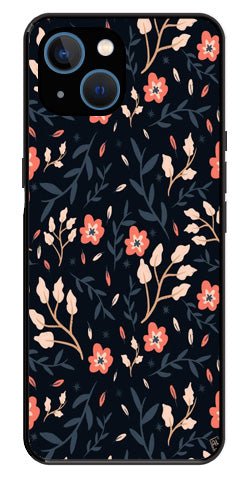Floral Pattern Metal Mobile Case for iPhone 14 Plus