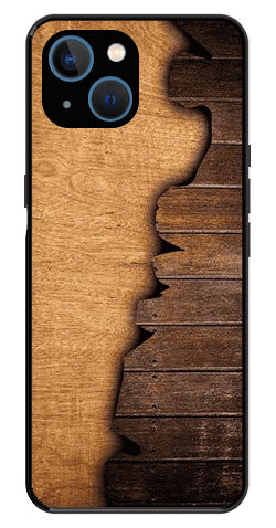 Wooden Design Metal Mobile Case for iPhone 13 Mini