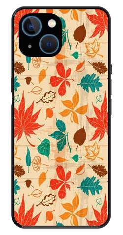 Leafs Design Metal Mobile Case for iPhone 14 Plus