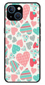 Hearts Pattern Metal Mobile Case for iPhone 14 Plus