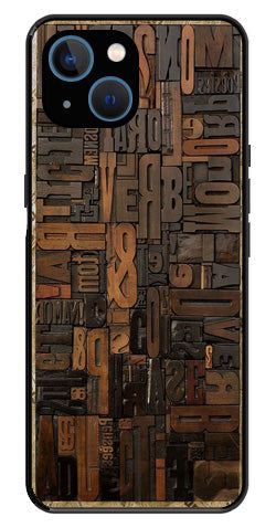 Alphabets Metal Mobile Case for iPhone 14 Plus