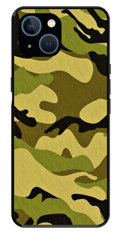 Army Pattern Metal Mobile Case for iPhone 14 Plus