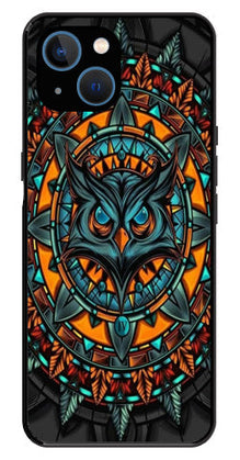 Owl Pattern Metal Mobile Case for iPhone 13 Mini