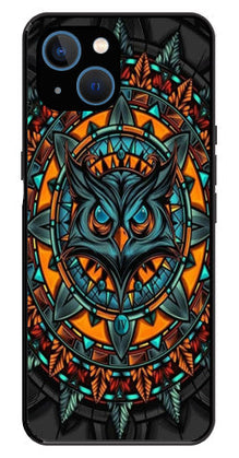 Owl Pattern Metal Mobile Case for iPhone 14 Plus