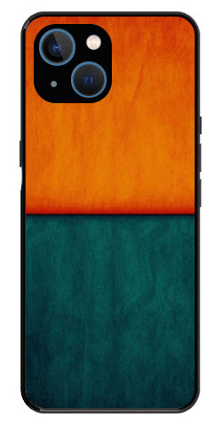 Orange Green Pattern Metal Mobile Case for iPhone 13