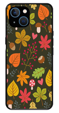 Leaves Design Metal Mobile Case for iPhone 14 Plus