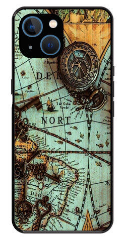 Map Design Metal Mobile Case for iPhone 14