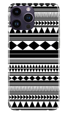 Black white Pattern Mobile Back Case for iPhone 14 Pro Max (Design - 5)