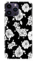 White flowers Black Background Case for iPhone 14 Pro