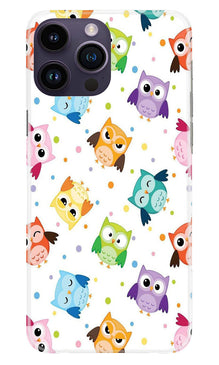 Owl Baground Pattern shore Mobile Back Case for iPhone 14 Pro (Design - 13)