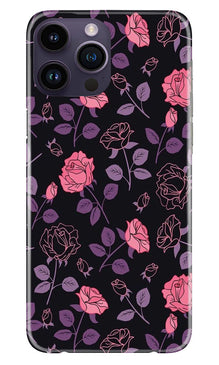 Rose Black Background Mobile Back Case for iPhone 14 Pro (Design - 27)