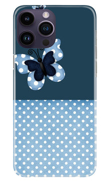 White dots Butterfly Mobile Back Case for iPhone 14 Pro (Design - 31)