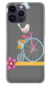 Sparron with cycle Mobile Back Case for iPhone 14 Pro Max (Design - 34)