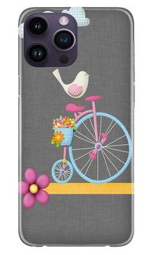 Sparron with cycle Mobile Back Case for iPhone 14 Pro (Design - 34)