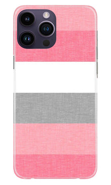 Pink white pattern Mobile Back Case for iPhone 14 Pro Max (Design - 55)
