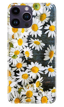 White flowers2 Mobile Back Case for iPhone 14 Pro (Design - 62)