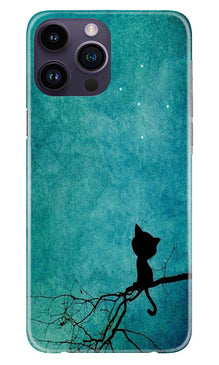 Moon cat Mobile Back Case for iPhone 14 Pro (Design - 70)