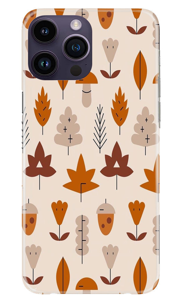 Leaf Pattern Art Case for iPhone 14 Pro  (Design - 132)