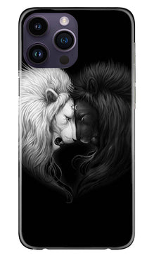 Dark White Lion Mobile Back Case for iPhone 14 Pro  (Design - 140)