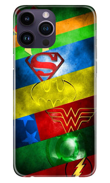 Superheros Logo Mobile Back Case for iPhone 14 Pro (Design - 220)