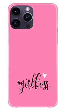 Girl Boss Pink Mobile Back Case for iPhone 14 Pro Max (Design - 238)