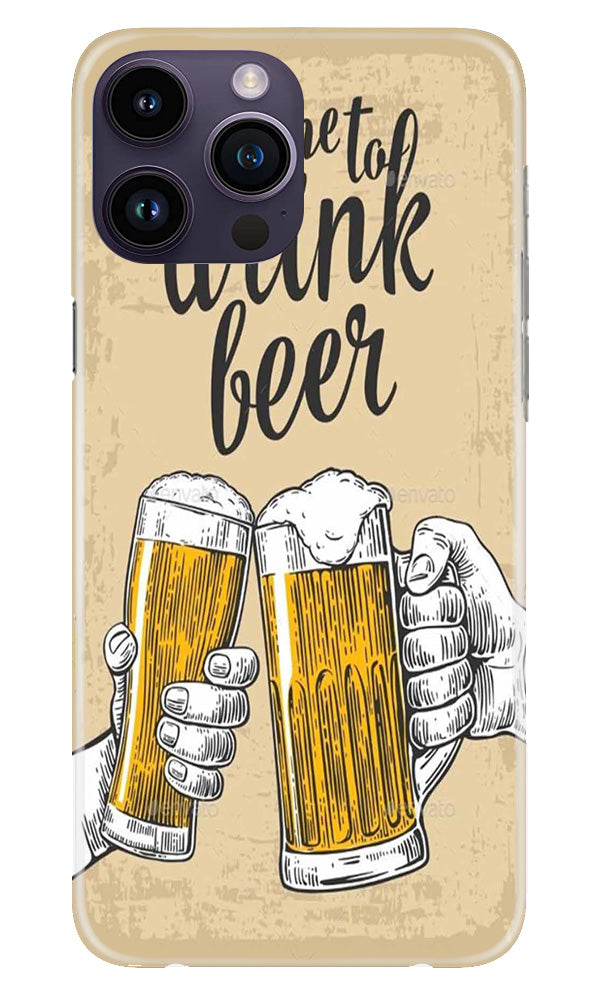 Drink Beer Mobile Back Case for iPhone 14 Pro (Design - 290)