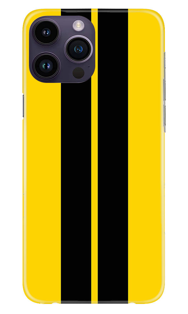 Black Yellow Pattern Mobile Back Case for iPhone 14 Pro Max (Design - 336)