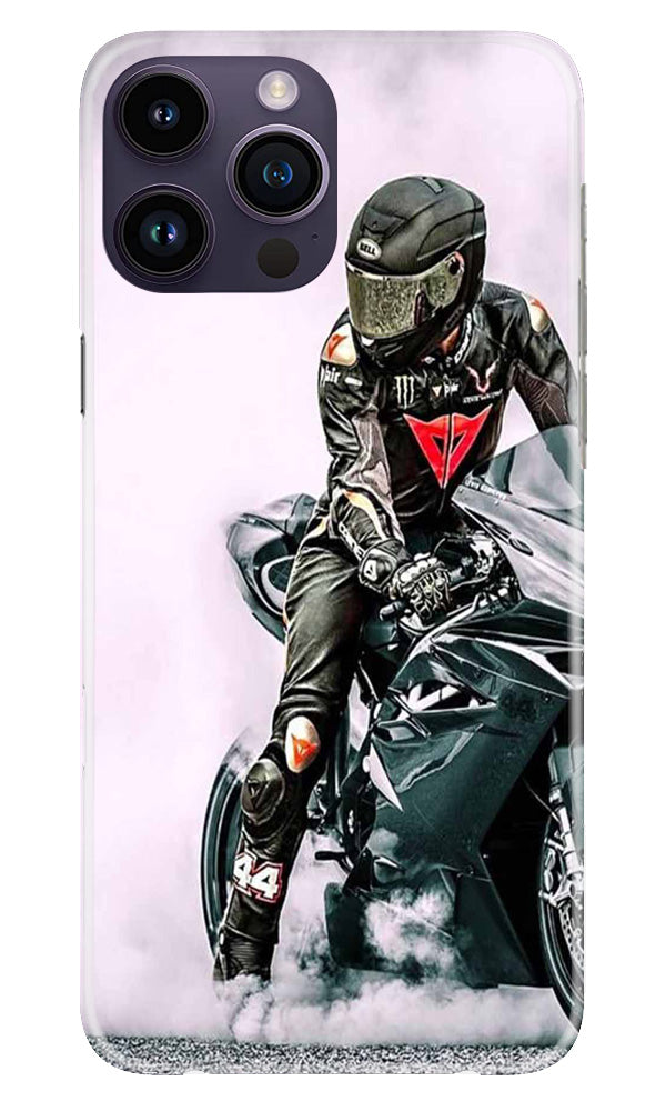 Biker Mobile Back Case for iPhone 14 Pro (Design - 342)