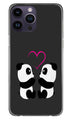 Panda Love Mobile Back Case for iPhone 14 Pro (Design - 355)