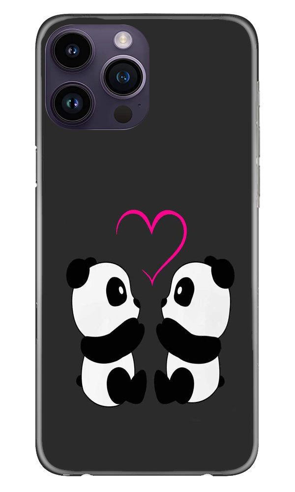 Panda Love Mobile Back Case for iPhone 14 Pro Max (Design - 355)