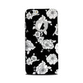 White flowers Black Background Case for iPhone 6 / 6s logo cut 