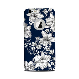 White flowers Blue Background Case for iPhone 6 / 6s logo cut 