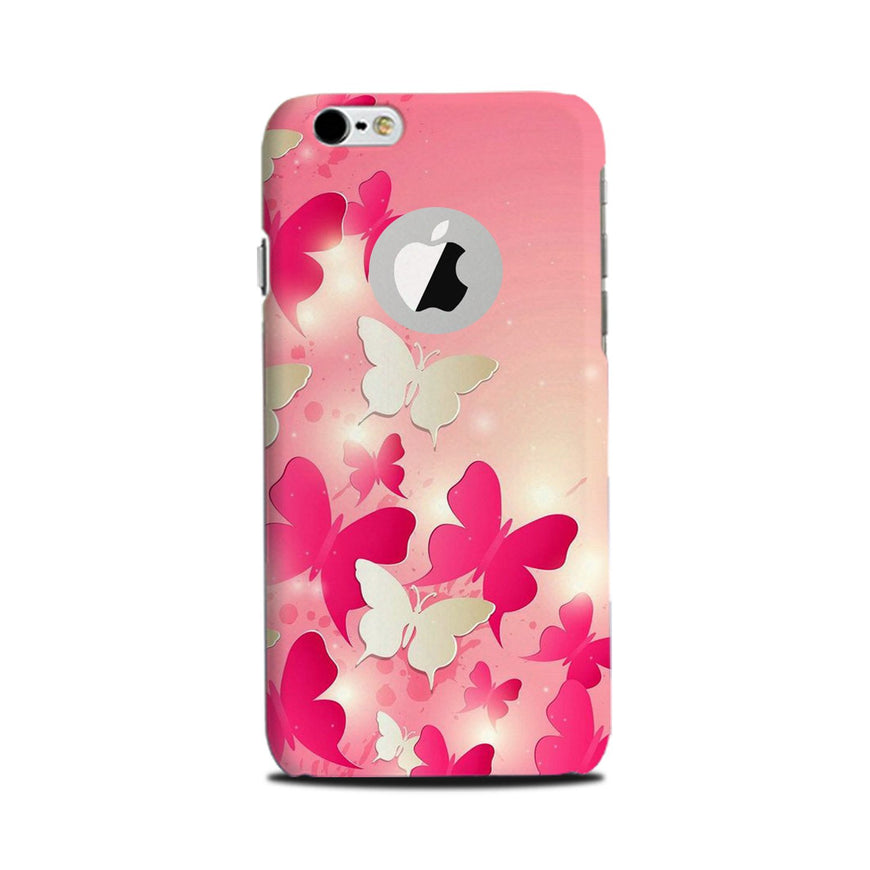 White Pick Butterflies Case for iPhone 6 / 6s logo cut 