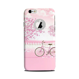 Pink Flowers Cycle Case for iPhone 6 / 6s logo cut (Design - 102)