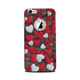 Red White Hearts Case for iPhone 6 / 6s logo cut (Design - 105)