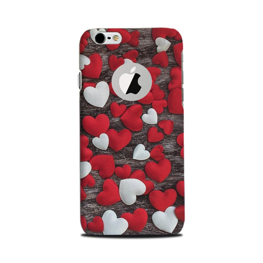 Red White Hearts Case for iPhone 6 / 6s logo cut   (Design - 105)