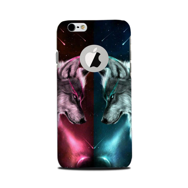 Wolf fight Case for iPhone 6 / 6s logo cut  (Design No. 221)