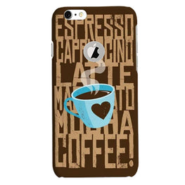 Love Coffee Mobile Back Case for iPhone 6 / 6s Logo Cut(Design - 351)