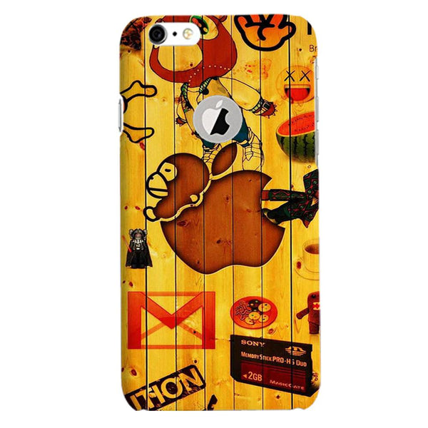Wooden Texture Mobile Back Case for iPhone 6 / 6s Logo Cut  (Design - 367)