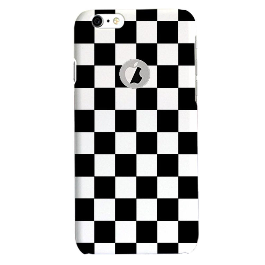 Black White Boxes Mobile Back Case for iPhone 6 / 6s Logo Cut  (Design - 372)