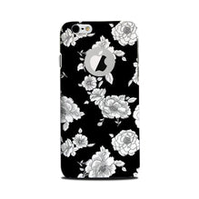 White flowers Black Background Mobile Back Case for iPhone 6 Plus / 6s Plus logo cut  (Design - 9)