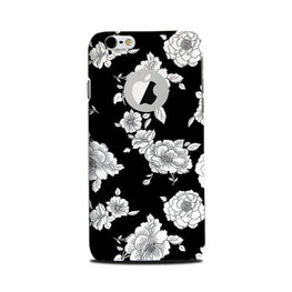 White flowers Black Background Case for iPhone 6 Plus / 6s Plus logo cut 