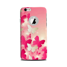 White Pick Butterflies Case for iPhone 6 Plus / 6s Plus logo cut 