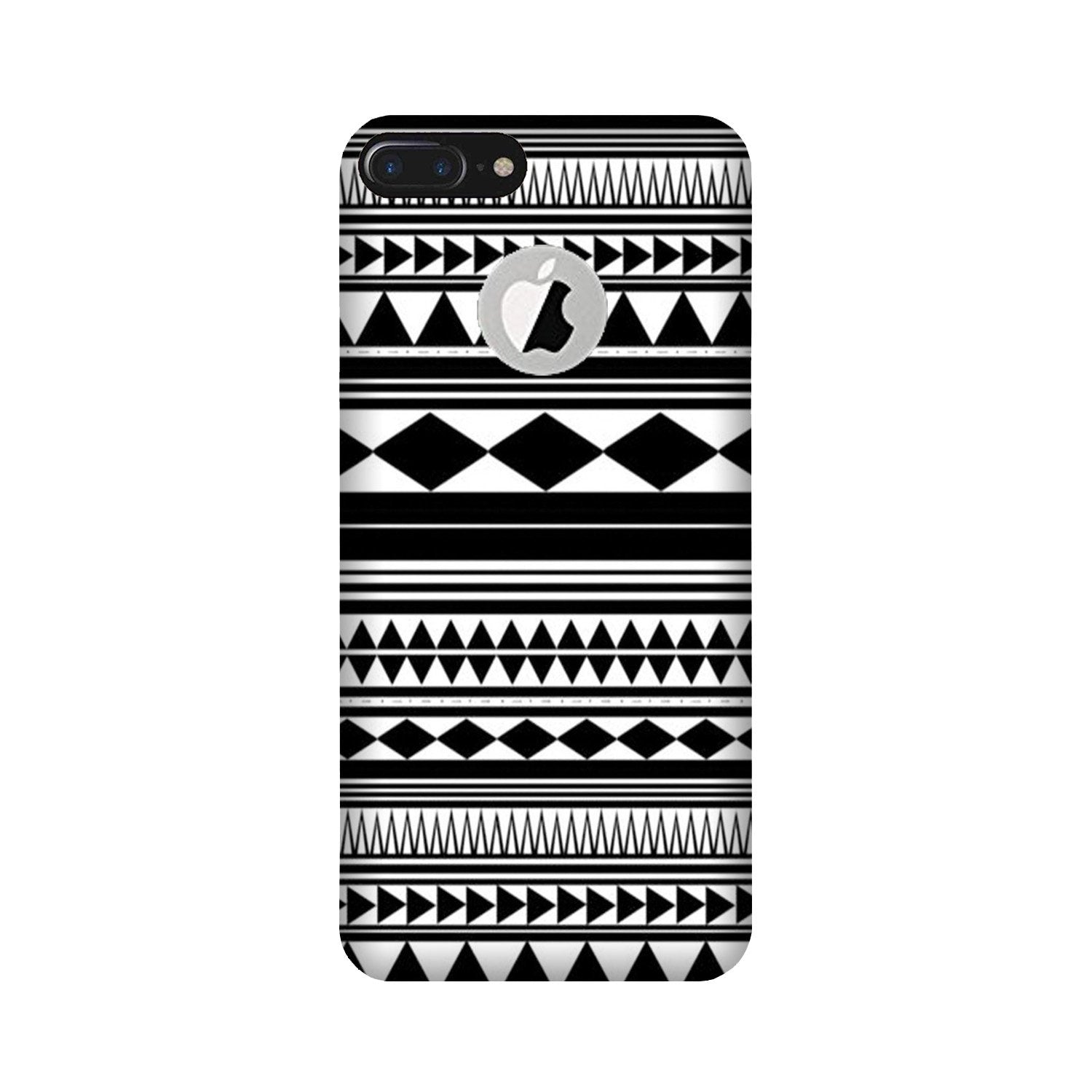 Black white Pattern Case for iPhone 7 Plus logo cut