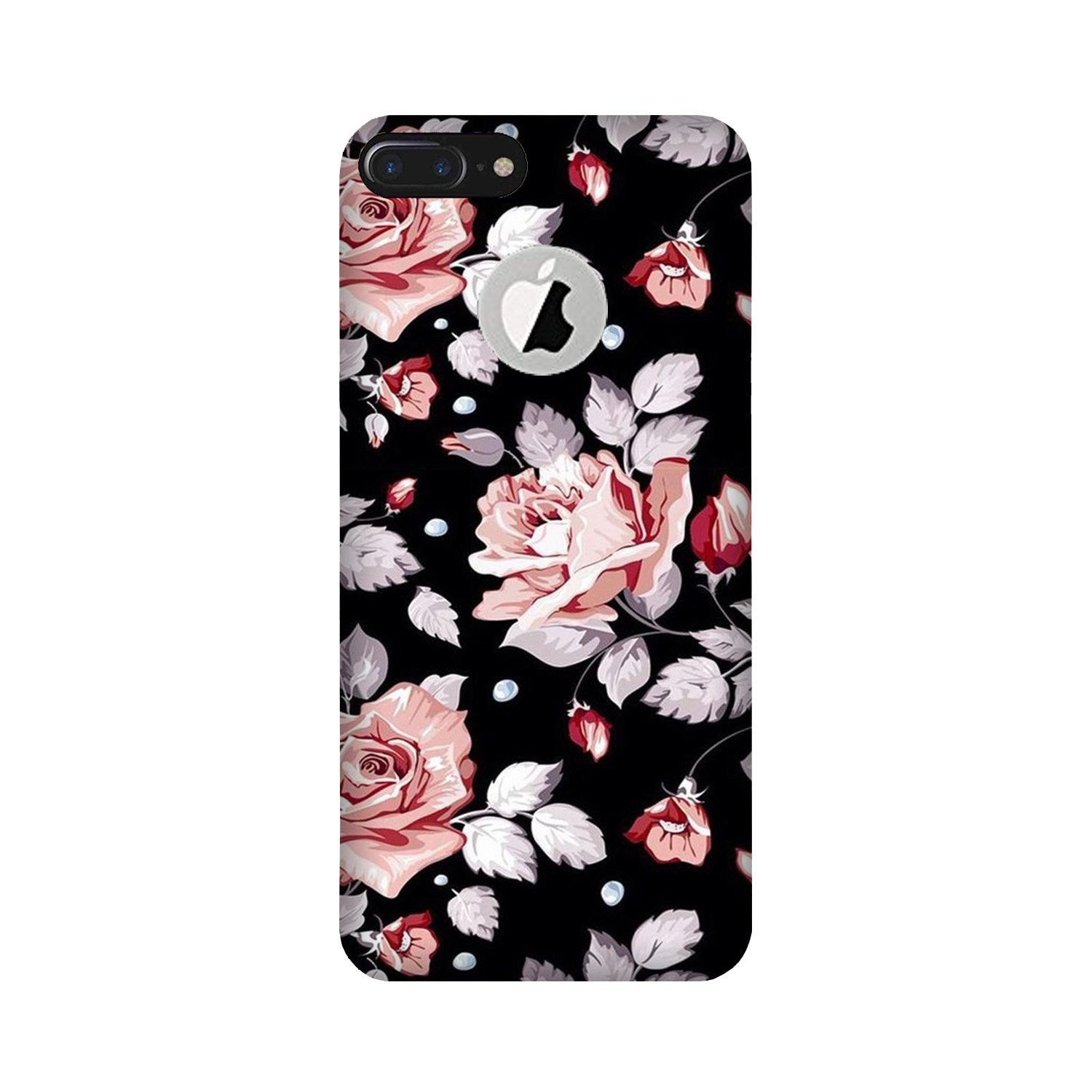 Pink rose Case for iPhone 7 Plus logo cut