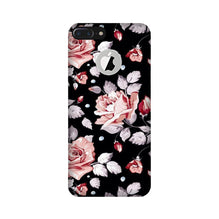 Pink rose Mobile Back Case for iPhone 7 Plus logo cut (Design - 12)