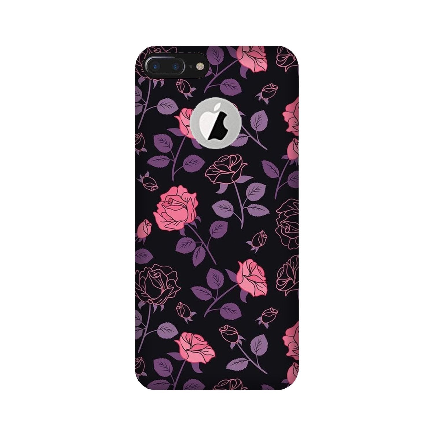 Rose Black Background Case for iPhone 7 Plus logo cut