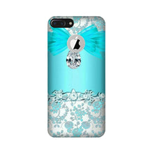 Shinny Blue Background Mobile Back Case for iPhone 7 Plus logo cut (Design - 32)