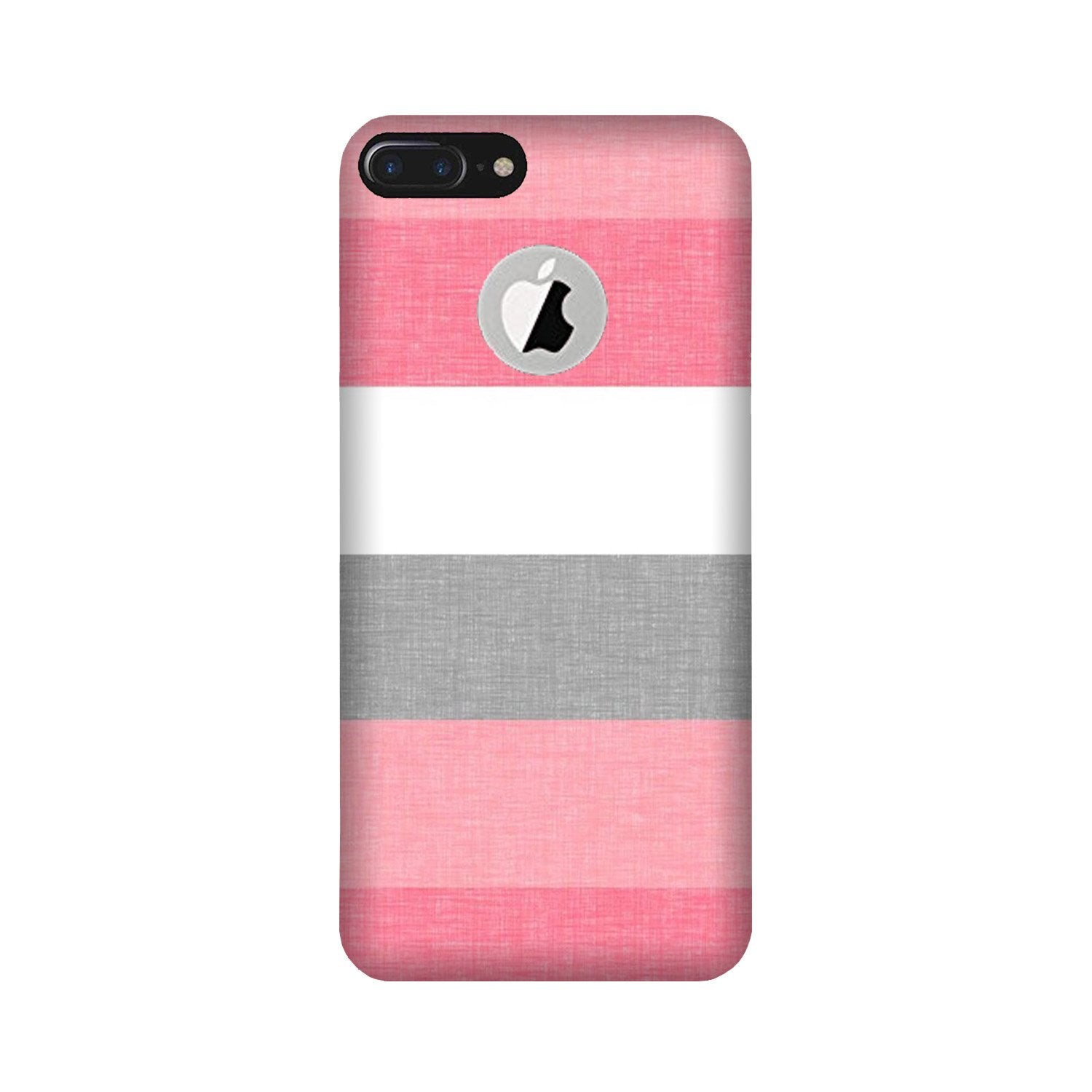 Pink white pattern Case for iPhone 7 Plus logo cut