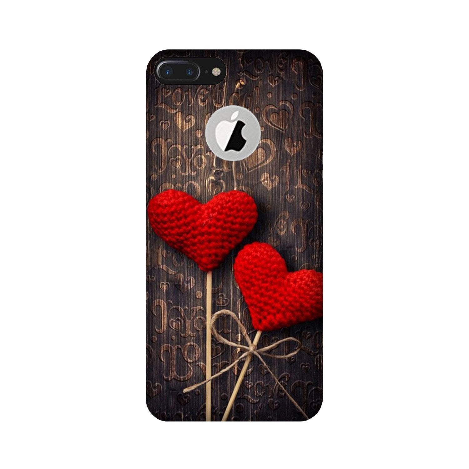 Red Hearts Case for iPhone 7 Plus logo cut